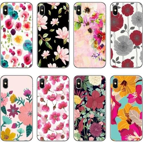 Luxury Flower floral Transparent Phone Case For iPhone 12 11 Pro Max Mini XS Max XR X 8 7 Plus 6 6S Plus 5 5S SE 2020