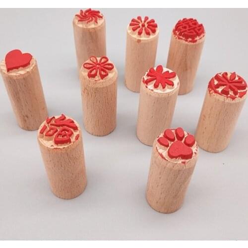 Manual Wood Dessert Seal Stamp DIY Pastry Cake Cookie Moulds Traditional Chinese Moon Cake Mold Bakeware Buns Seal Stamp