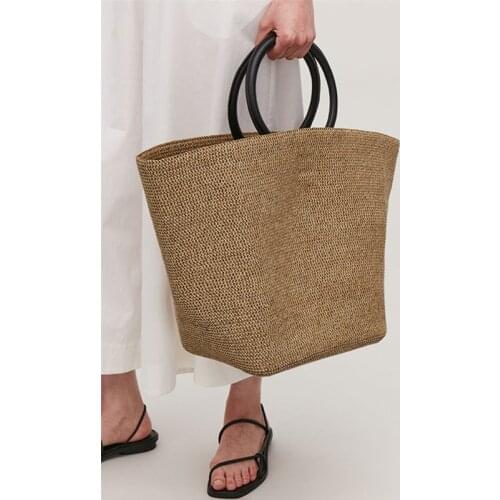 Womens Summer Bag r Straw Bag Summer Large Capacity Bohemia Beach Tote Travel Bag Round Handle Vacation Casual Bags Rattan Bag