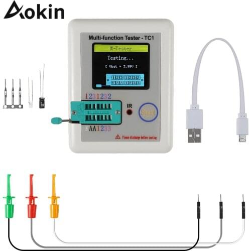 Lcr-tc1 Transistor Tester 1.8 inch Display Multi-function LCR-TC1 Tester Detector for Diode Triode Capacitor Resistor NPN PNP
