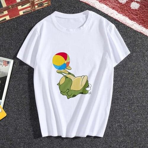 T shirt women Kawaii frog Print New summer hipster Short Sleeve t-shirt White Thin section Tshirt female Tops clothes Streetwear