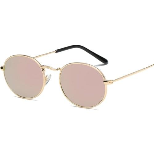 Samjune Pink Round Sunglasses Women men female brand Metal Frames Mirror Lenses Sun Glasses For women retro Male de sol