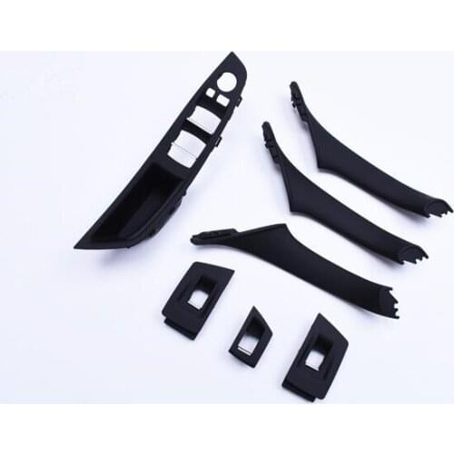 1 set Black Door Handle Recessed Grip Switch Panel& Inner Door Trim Cover&Window Lifter Switch for BMW F10 F11 51417225873