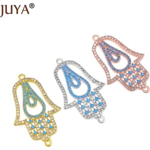 1pc 33*20mm Hollow Out Fatima Hand Evil Eye Palm Hamsa Charms Connectors For Jewelry Making Components DIY Jewelry Findings