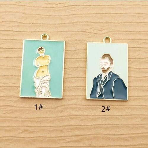10pcs 16x24mm enamel painting charm for jewelry making and crafting fashion earring pendant necklace bracelet charm