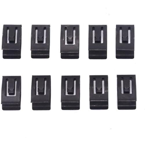 10Pcs Car Front Console Dash Dashboard Auto Trim Metal Retainer Black Rivet Fastener clip