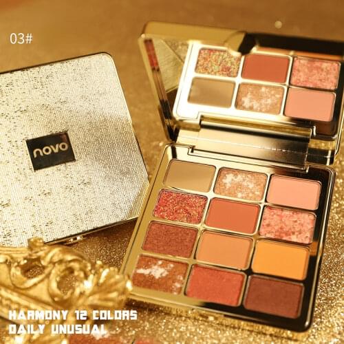 12 Colors Fashion eyeshadow Pressed Matte Glitter Eyeshadow Palette Waterproof Long-lasting Glitter Shimmer Eyeshadow 1Pcs