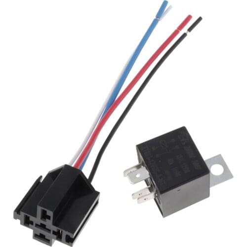 DC 12V Car SPDT Automotive Relay 4 Pin 4 Wires W/ Harness Socket 40A