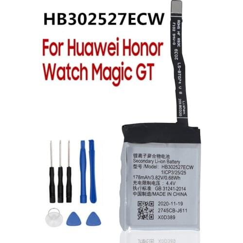 Original Replacement Battery For Huawei Honor Watch Magic GT HB302527ECW Genuine Watch Battery 178mAh with Tools
