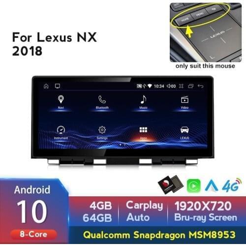 Bru-ray Screen 720P Android 10.0 For Lexus NX 300 NX 200t 2014 2017 2018 Car radio Stereo Receiver 8-core CPU Multimedia Player