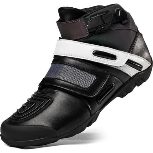 Black Motorcycle Boots Moto Motorbike Breathable Riding Equiment Motorboats Motocross Touring Biker Shoes Casual Chopper Women