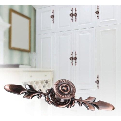 European furniture stainless steel handle drawer cabinet desk door handle line hardware home decoration (red copper)