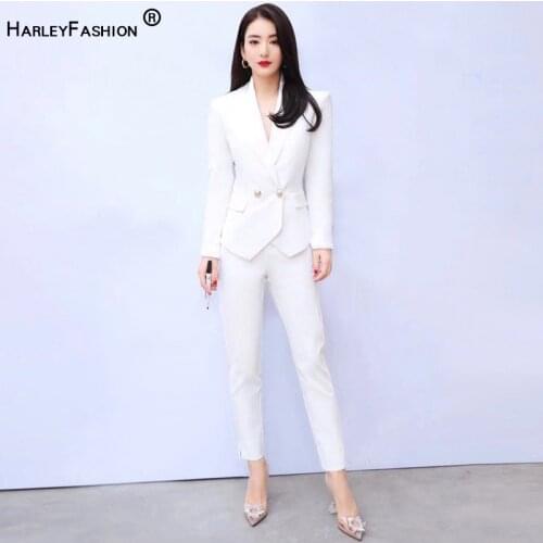 HARLEYFASHION Women's Business Trouser Suits