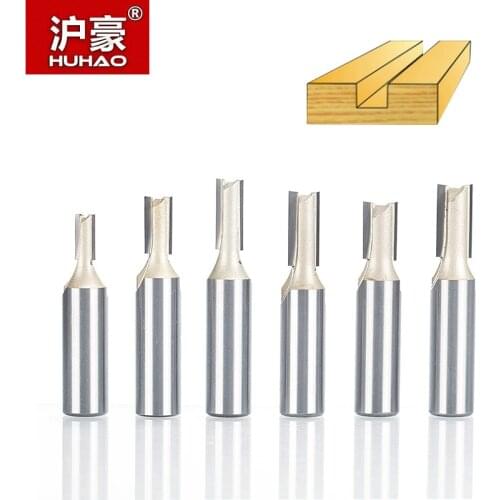 HUHAO 1pc 1/2"Shank 2 Flute Straight Bit Woodworking Tools Router Bits for Wood Tungsten Carbide Endmill Slotting Milling Cutter