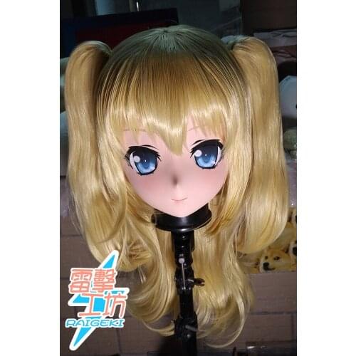 KM9176) Handmade Female Sweet Girl Resin Crossdress Outfit Cosplay Japanese Animegao Role Play Kigurumi Mask