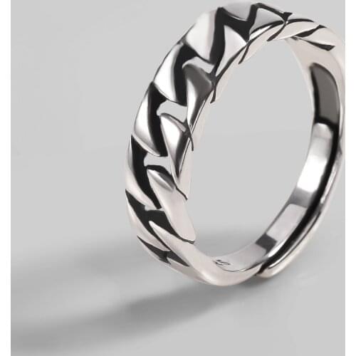 Ckysee 100% Real 925 Sterling Silver Rings 2020 New Desgin Simple Wave Shape Women Men Finger Ring Original Fine Jewelry