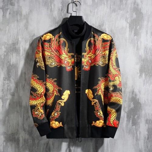 Chaquetas Negras Hombre Autumn Chinese Style Print Jacket Men Bomber Jacket Vetement Homme Veste Big Size 7XL Chaquetas Hombre