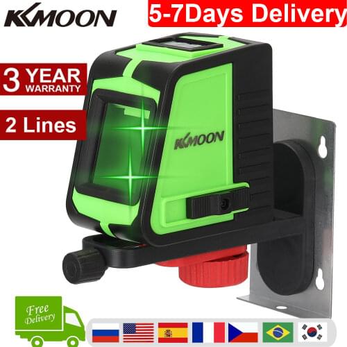 KKmoon Multifunctional 2 Lines Laser Level Large Window Leveling Tool with Sound Alarm Function