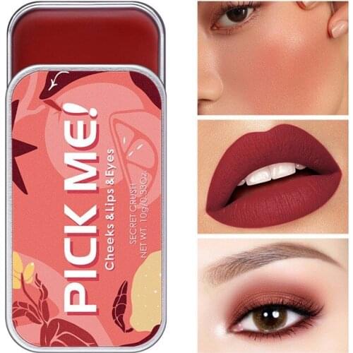 Multifunctional Makeup Palette 3 IN 1 Lipstick Blush For Face Eyeshadow Lightweight Matte Lip Tint Natural Face Blush