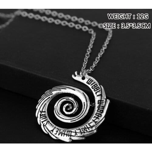 Fashion Jewelry Rope Chain Mysterious Doctor DW Pendants Wibbly Wobbly Timey Wimey Spiral Design Pendant Necklaces for Fans