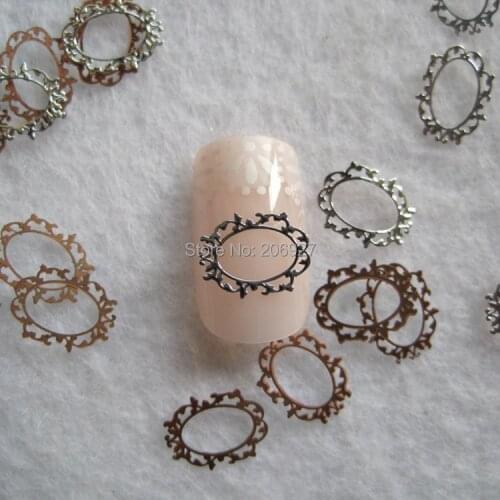 MS289-1 100pcs Silver Cute Circle Metal Sticker Nail Art Metal Sticker Nail Art Decoration Non-adhesive Sticker