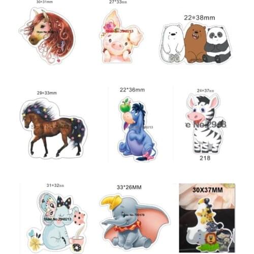 Cartoon Various animals Horse,elephant,Pig,donkey resin planar resin flatback crafts for DIY Crafts 50pcs/lots