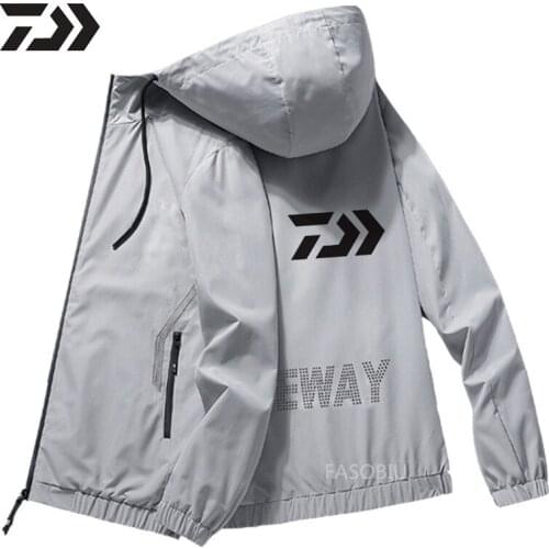 2021 Daiwa Fishing jacket for men Spring Autumn Fishing clothing Solid Hooded fishing clothes zipper FIshing shirt