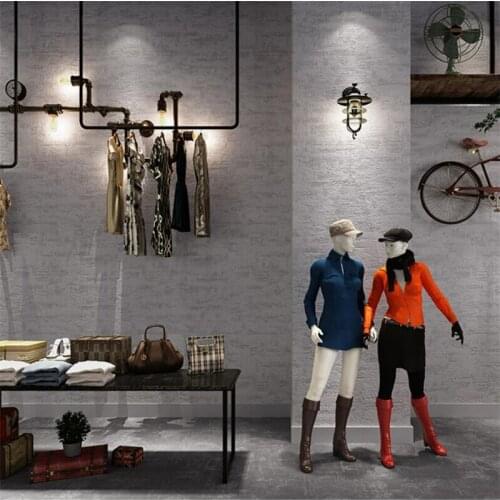Retro pure pigment color industrial style black cement gray wallpaper hotel restaurant bar background wall clothing store обои
