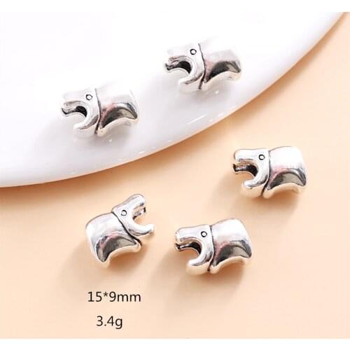 Vintage Silver Hippo Beads Fit Pandora Charms DIY European Bracelets For Metal Jewelry Making 30pcs/lot