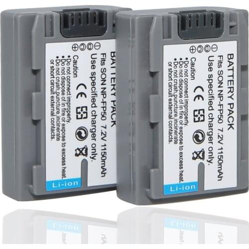 2pcs/lot NP-FP50 /NP-FP51 NP FP50 NP FP51 Rechargeable Lithium ion Battery For Sony DCR-HC19 HC30 HC40 HC46 Digital Camera