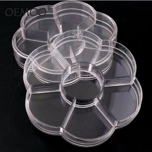 7Grids Plastic Jewelry Ring Earrings Box Case Compartments Tool Nail Art Jewelry Accessory Stones Crafts Case Container