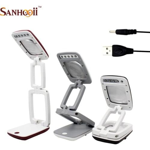 Portable Foldable Desktop 3X Magnifier USB LED Desk Lamp Light Loupe Multifunction Magnifying Glass Magnifier