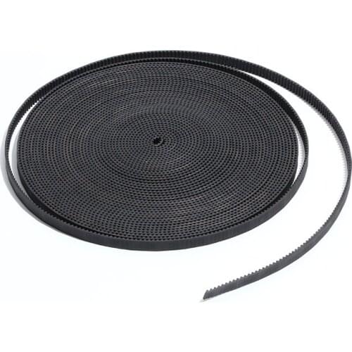 LUPULLEY S2M 6mm Width Open Timing Belt 1M/2M/3M/4M/5M/6M/7M/8M/9M/10M Pitch Length S2M 6mm Width Black PU Open Timing Belt