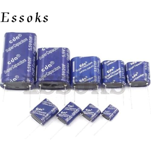 1PCS Super capacitor farad capacitor combination type 5.5V 0.22F 0.33F 0.47F 0.5F 1F 1.5F 2F 2.5F 3F 3.5F 4F 5F 7.5F 10F