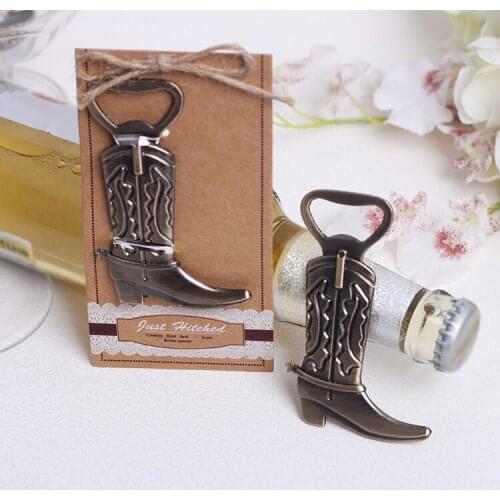 Wedding Favor-european Style Alloy Cowboy Boots Shoes Beer Wine Bottle Opener