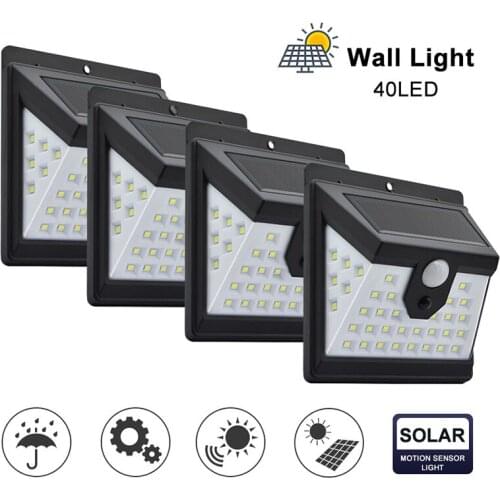 40 LED Solar Power Light 3 Modes Human Body Sensor Wall Lamp Waterproof PIR Motion Sensor Street Light For Garden Decoration