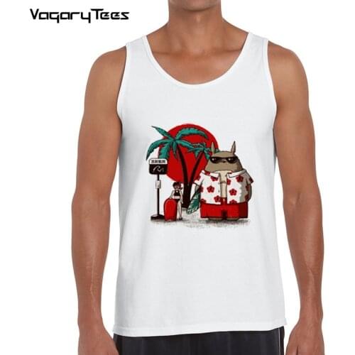 Totoro Vests Spring High Quality Basic Solid Clothes Tank Top Men Designs Comical Original Totoro beach top