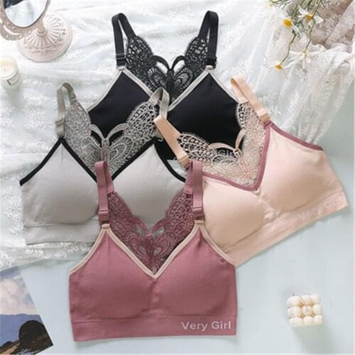 Women Bras Lace Wire Free Padded Underwear Push Up One Size Female Training Sportswear Sexy Bra Sutian Feminino Soutien Gorge