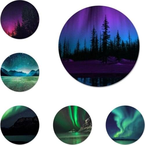 58mm Northern Lights Icons Pins Badge Decoration Brooches Metal Badges For Clothes Backpack Decoration