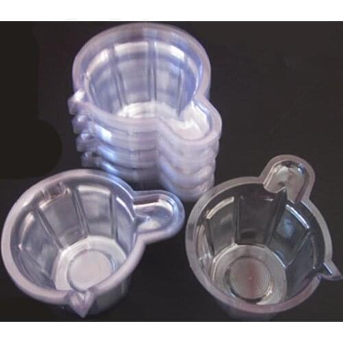 100pcs Disposable Plastic Medium Transparent Dipstick Pregnancy Test Urine Cup Assay Reagent Containers Petri Dishes