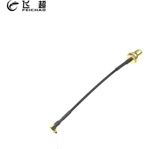 2 X FEICHAO MMCX Right Angle to SMA / RP-SMA Female Antenna Connector Extension Cord 10mm for FPV Racing Drone RC Quadcopter