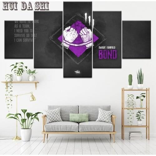 5 panel games handcuffs logo abstract painting canvas Poster Frame Gallery wrap art print modern home wall decor wall picture