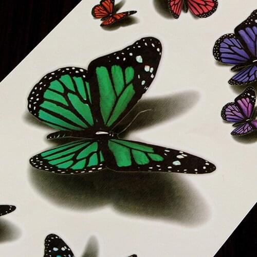 50% Hot Sale 3D Temporary Colorful Butterfly Tattoo Sticker Body Art Removable Waterproof Hot