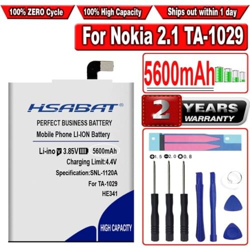 HSABAT 5600mAh HE341 Battery for Nokia 2.1 TA-1029 TA-1080 Batteries
