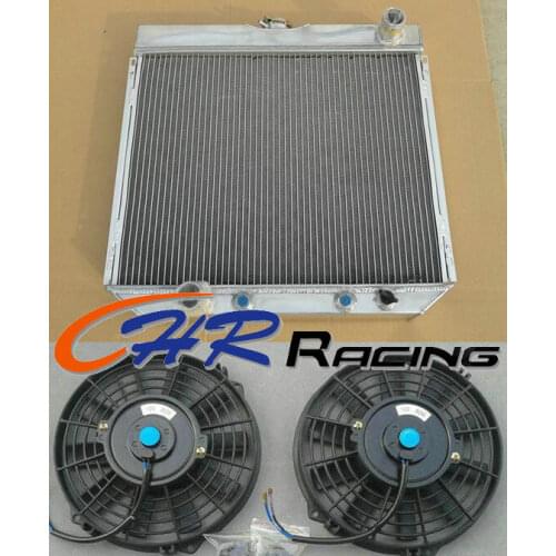 Aluminum radiator & fans*2 for FORD MUSTANG/-77 MAVERICK 4.1L/5.0L l6/V8 1969-1970 brand new