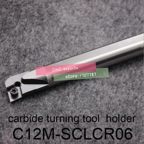 C12M-SCLCR06, carbide turning tool holder diameter 12mm length 150mm use tungsten insert