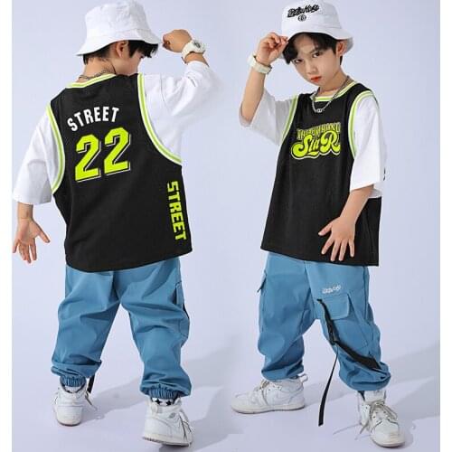 Children Hip Hop Clothing Sweatshirt Shirt Top Loose Streetwear Pants For Boys Jazz Dance Costume Street Dance Outfits DN8641