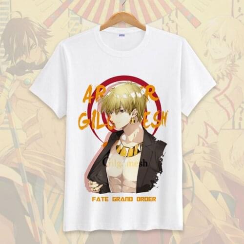 Fate Grand Order Cosplay T Shirt Gilgamesh Saber Joan of Arc Summer T-Shirt Japanese Anime Cartoon Top Tee Cosplay Costume