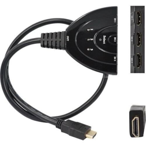 High Quality HDMI hub 3 Port 1080P HDMI Switcher Switch Splitter Hub adapter for PC HDTV DVD Xbox STB