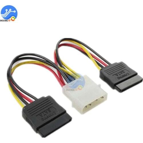 IDE Male to SATA Female Adapter Cable Connector 4 Pin IDE Molex to 2 Serial ATA SATA Splitter Power Cable